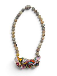 Vintage David Kuo Champlevé Enamel Necklace & Earrings Set | Artisan Statement Jewelry
