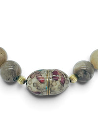 Vintage David Kuo Champlevé Enamel Necklace & Earrings Set | Artisan Statement Jewelry
