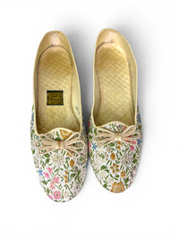 60s Daniel Green "Garden Party" Metallic Floral Brocade Slippers