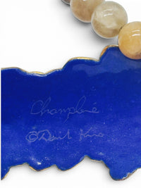 Vintage David Kuo Champlevé Enamel Necklace & Earrings Set | Artisan Statement Jewelry