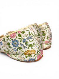 60s Daniel Green "Garden Party" Metallic Floral Brocade Slippers
