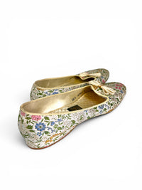 60s Daniel Green "Garden Party" Metallic Floral Brocade Slippers