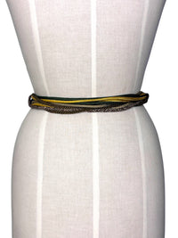 Earthbound Treasure | 1980s Manett Artisanal Mixed Media Leather Statement Belt