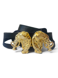 Golden Guardians | Vintage Les Sacs De Léo Rexx Jeweled Leopard Statement Belt