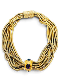 Gilded Currents: Vintage Givenchy Amethyst Crystal Multi-Strand Necklace