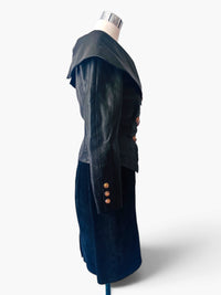 Michael Hoban for North Beach Leather | Sculptural Black Leather & Suede Dress