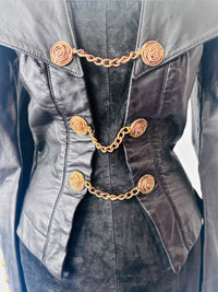 Michael Hoban for North Beach Leather | Sculptural Black Leather & Suede Dress