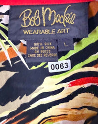 Bob Mackie Wearable Art Silk Wild Cat Blouse — Circa 1990s