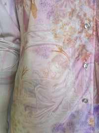 Pastel Reverie | 1970s Scenic Romantic Pastel Print Blouse