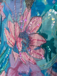 Aurora Garden | Judith Ann Creations Vintage Silk Floral Beaded Top