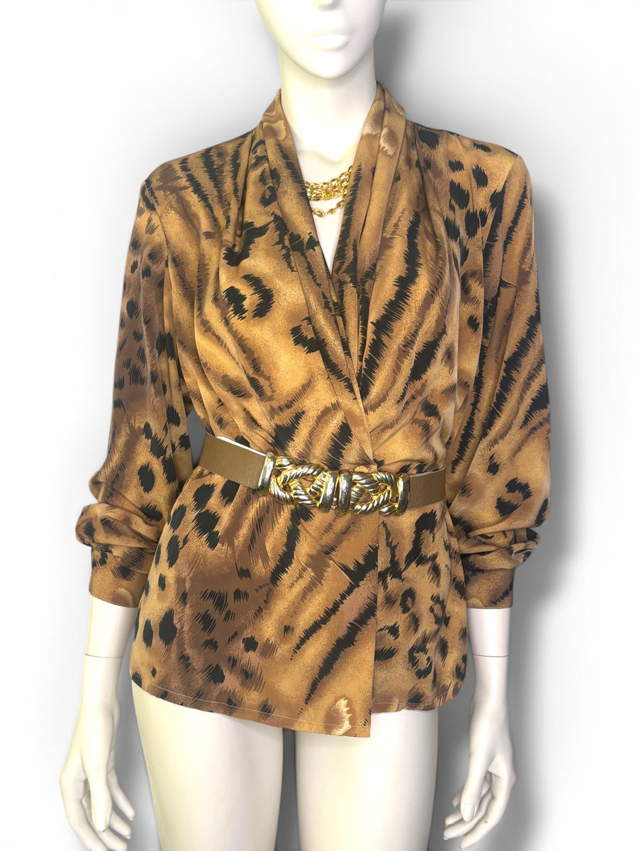Jungle Luxe | Vintage Le Caviar Animal Print Blouse