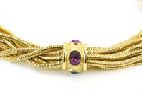 Gilded Currents: Vintage Givenchy Amethyst Crystal Multi-Strand Necklace
