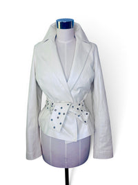 Pearl & Edge: Caché Pearlescent Cream Leather Jacket