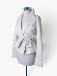 Pearl & Edge: Caché Pearlescent Cream Leather Jacket