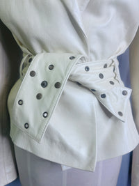 Pearl & Edge: Caché Pearlescent Cream Leather Jacket