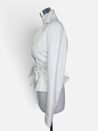 Pearl & Edge: Caché Pearlescent Cream Leather Jacket