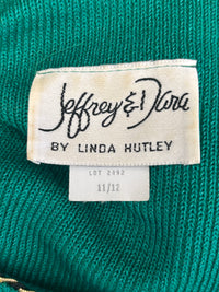 Jeffrey & Dara Vintage Emerald Knit Jacket with Gold Twisted Rope Detail