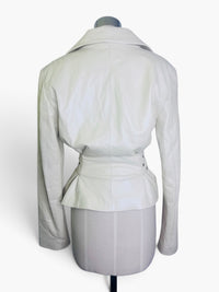 Pearl & Edge: Caché Pearlescent Cream Leather Jacket