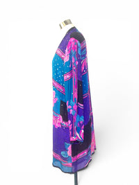 Vintage Judith Ann Creations Silk Sequin Floral Duster Jacket