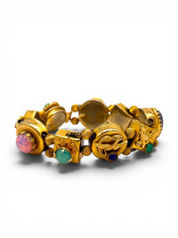 Vintage Mystical Symbolic Charm Bracelet | Scarabs, Serpents and Dragon's Breath