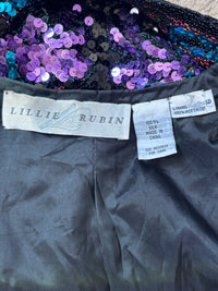 Vintage Lillie Rubin Black Silk Beaded Sequin Bolero Jacket – Circa 1990
