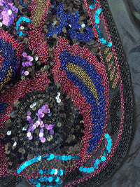 Vintage Lillie Rubin Black Silk Beaded Sequin Bolero Jacket – Circa 1990
