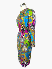 Anna and Frank Vintage Electric Baroque 1990s Silk Jacquard Dress