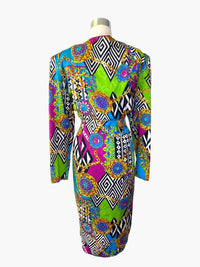 Anna and Frank Vintage Electric Baroque 1990s Silk Jacquard Dress