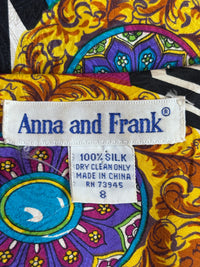Anna and Frank Vintage Electric Baroque 1990s Silk Jacquard Dress