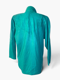 Vintage 1980s Teal Statement Leather Jacket | Confecciones Victoria