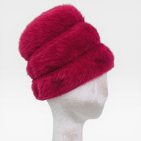 Vintage 60's Cranberry Kiss Angora Fur Statement Hat by Christine Original
