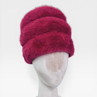 Vintage 60's Cranberry Kiss Angora Fur Statement Hat by Christine Original