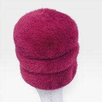Vintage 60's Cranberry Kiss Angora Fur Statement Hat by Christine Original