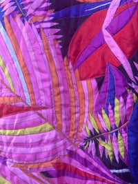 Vintage 1970s Dynasty for I. Magnin Quilted Tropical Maxi Skirt