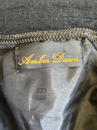 Vintage Amber Dawn Angora Sweater with Striped Fur Panels | Dramatic 1980s Editorial Knit