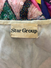 Vintage 1970s Peacock Sequin Top by Star Group | Hand-Beaded Statement Blouse
