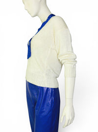 Vintage Nannell 80s Rhinestone Sailor Collar Sweater