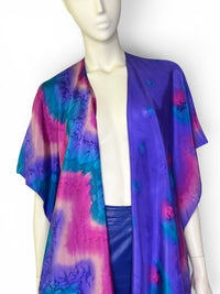 Hand-Painted Silk Tie-Dye Swing Duster | Wearable Textile Art