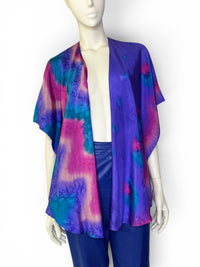 Hand-Painted Silk Tie-Dye Swing Duster | Wearable Textile Art