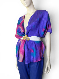 Hand-Painted Silk Tie-Dye Swing Duster | Wearable Textile Art