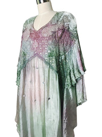 Judith Ann Creations Hand-Dyed Metallic and Rhinestone Embellished Rayon Lounge Dress Caftan