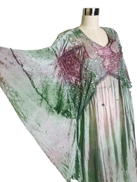 Judith Ann Creations Hand-Dyed Metallic and Rhinestone Embellished Rayon Lounge Dress Caftan