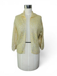 Vintage Nelson Chan Arts & Co. Hand-Beaded Aurora Borealis Sequin Sweater