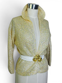 Vintage Nelson Chan Arts & Co. Hand-Beaded Aurora Borealis Sequin Sweater