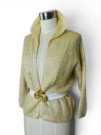 Vintage Nelson Chan Arts & Co. Hand-Beaded Aurora Borealis Sequin Sweater