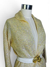 Vintage Nelson Chan Arts & Co. Hand-Beaded Aurora Borealis Sequin Sweater