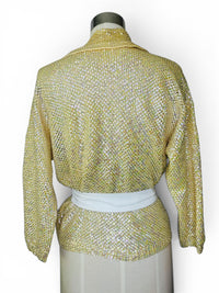 Vintage Nelson Chan Arts & Co. Hand-Beaded Aurora Borealis Sequin Sweater