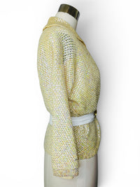 Vintage Nelson Chan Arts & Co. Hand-Beaded Aurora Borealis Sequin Sweater