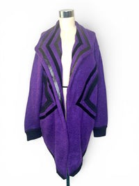Purple Reign I Creation Jalev Over-sized Purple Mohair Statement Cardigan