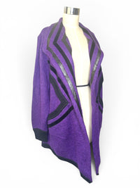 Purple Reign I Creation Jalev Over-sized Purple Mohair Statement Cardigan